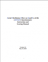 Atrial Fibrillation Effect on Quality of life (AFEQT) questionnaire instruction and scoring manual